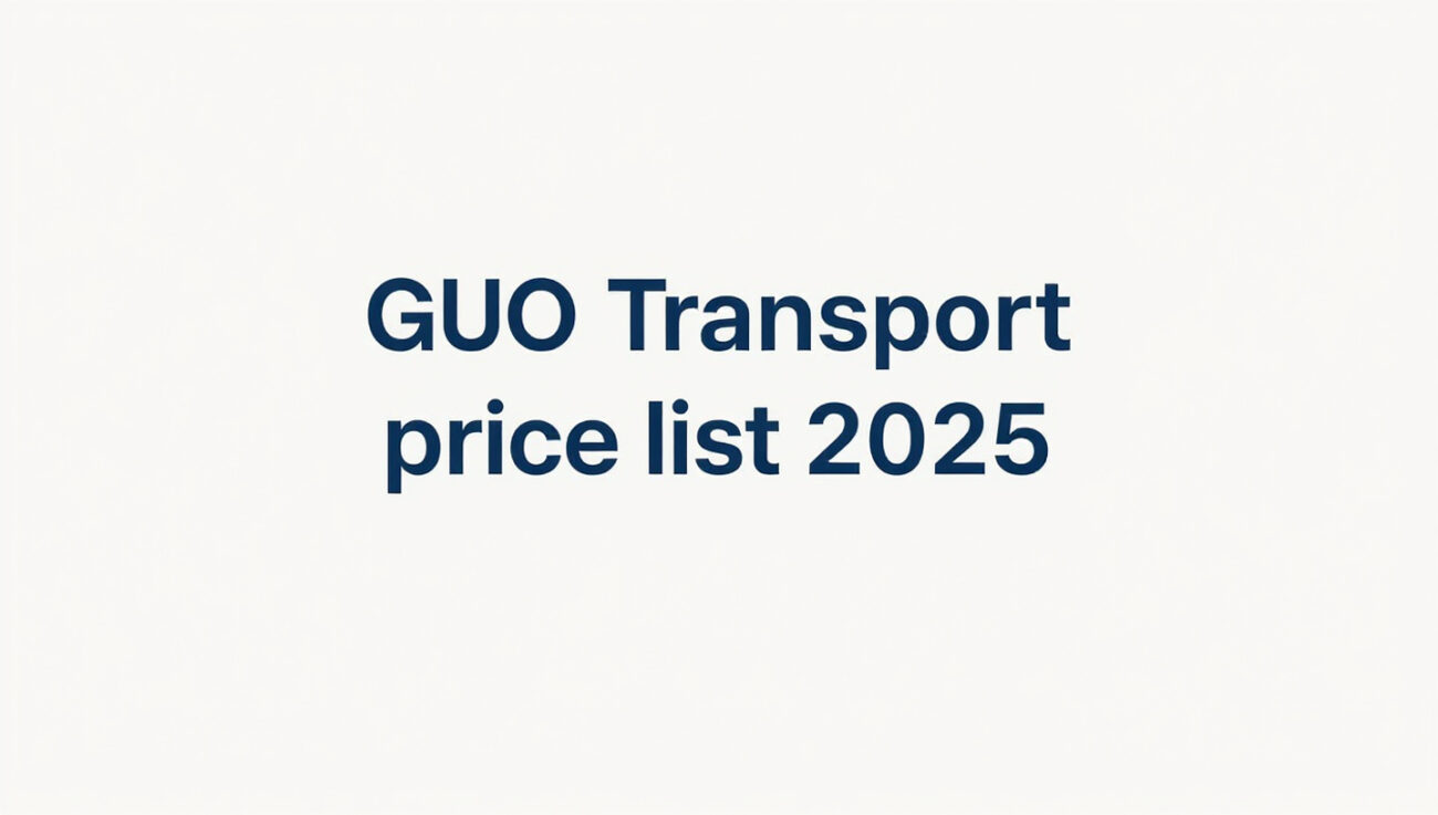 GUO Transport price list 2025